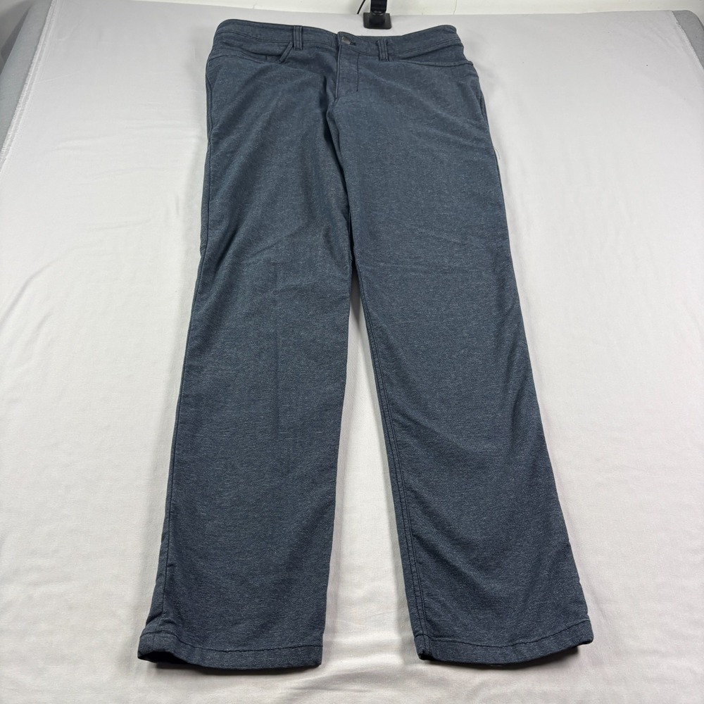 Lululemon ABC Pants Mens 33x32 Blue Chino Slim Fit Tech Canvas Stretch Preppy